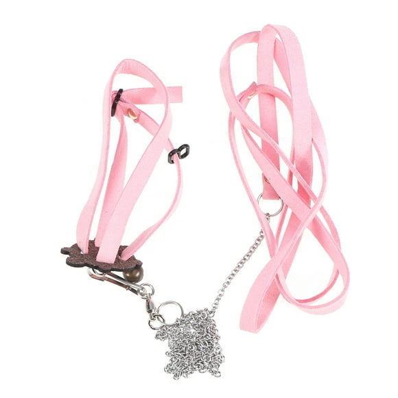 EeaseMX Cuerda de tracción ajustable para hámster, tortuga, lagarto, correa de arrastre para tortugas, cuerda de entrenamiento para caminar - Talla S (rosa)