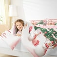 thumbnail image 4 of Manfei Girls Pink Christmas Bedding Comforter Set, Gingerbread House Snowman Twin Comforter Sets, Xmas Tree Sled Bedding Set, Breathable Home Decor, Reversible 2pcs, 4 of 8