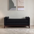 thumbnail image 2 of GZXS Black Boucle Upholstered Bench, Modern Cushioned Seating Ottoman with Pillows and Solid Wood Frame, 51"L x 18.5"W x 22.5"H, 2 of 7