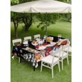 thumbnail image 3 of Outdoor Tablecloth with Umbrella Hole and Zipper, Black Christmas Rectangle Table Cloth 60x102 Inch Waterproof Tablecloth, Gnomes Poinsettia Ball Pine Tree Leaves Picnic Table Cover for Patio Camping, 3 of 7