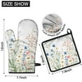 thumbnail image 6 of Pioneer Flower Kitchen Oven Mitt and Pot Holder Sets 2 Pcs for Baking, Cooking and Grilling, Heat Resistant Up To 392 °F, 6 of 7