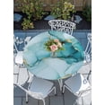 thumbnail image 6 of Turquoise Marble Round Fitted Tablecloth with Elastic Edge, Waterproof Table Cloth Table Cover for 36"-44" Tables, Abstract Modern Art Marble Crack Tablecloths for Dining Picnic Indoor Outdoor, 6 of 9