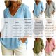 thumbnail image 3 of Neewe Women's Cotton Linen 3/4 Length Sleeve Tops V Neck Pleated T Shirts Loose Fit Blouses Casual Tees 2026 Fashion Clothes, 3 of 8