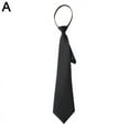 thumbnail image 1 of Lttoisl Unisex Solid Color Zipper Necktie - Professional Polyester Silk Formal Wear Tie for Men, Women, Students, Easy Pull Black, Blue, Red, 42cm Length, 1 of 8