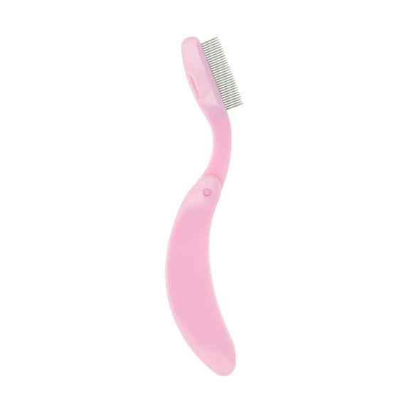 Unique Bargains 1 Pc Multifunctional Crescent Eyebrow Brush Pink