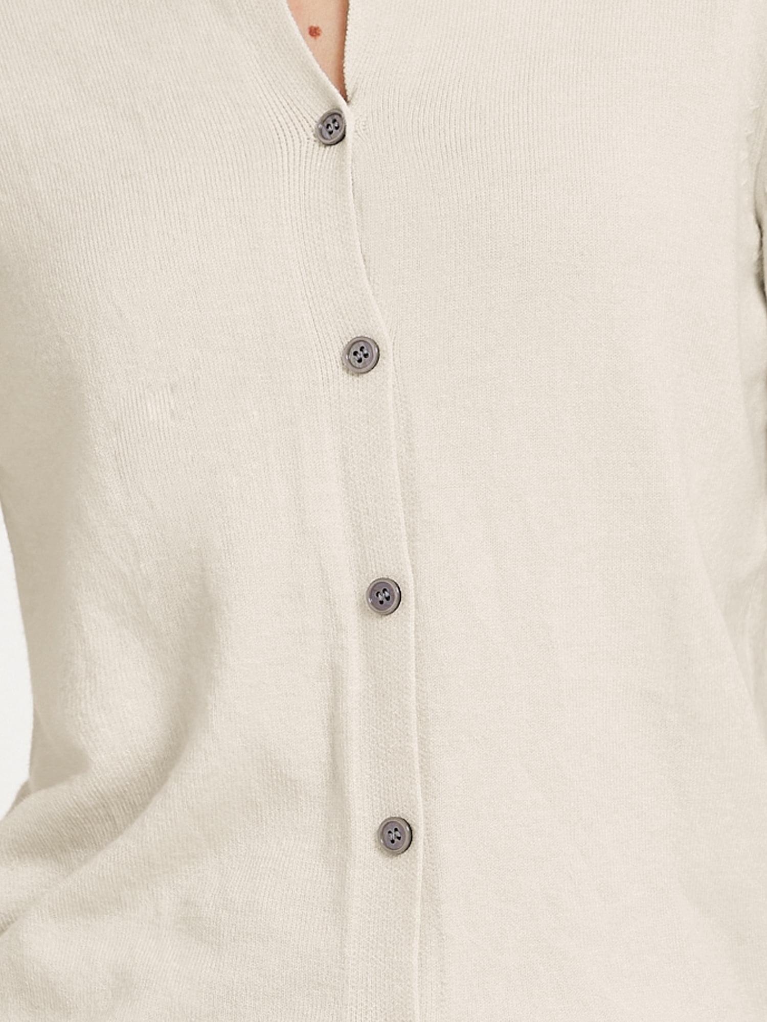 DARING DIVA Women's Lightweight Button Crew Neck Cardigan XL Beige