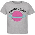 thumbnail image 1 of Halloween Humans Suck Black Text Toddler T Shirt, 1 of 1