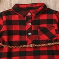 thumbnail image 5 of KEINXS 0-5T Christmas Toddler Girls Plaid Shirt Dress Long Sleeve Belted Botton Down Flannel Shirt Dress  Outfits Red 0-1 Years, 5 of 7