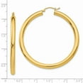 thumbnail image 3 of Real 14kt Yellow Gold Polished 4mm Tube Hoop Earrings; for Adults and Teens; for Women and Men, 3 of 3