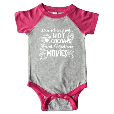 

Inktastic Let s Get Cozy With Hot Cocoa And Christmas Movies Gift Baby Boy or Baby Girl Bodysuit