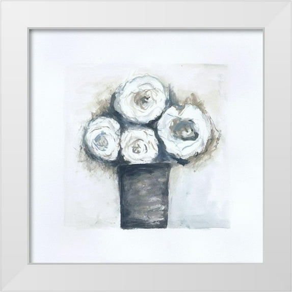 Shamp, Cindy 20x20 White Modern Wood Framed Museum Art Print Titled - Gray Vase III
