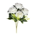 thumbnail image 2 of Ramo de 7 Rosas Búlgaras Artificiales para Proyectos de Hogar, Jardín, Flores Falsas, Adornos Decorativos, 2 of 6