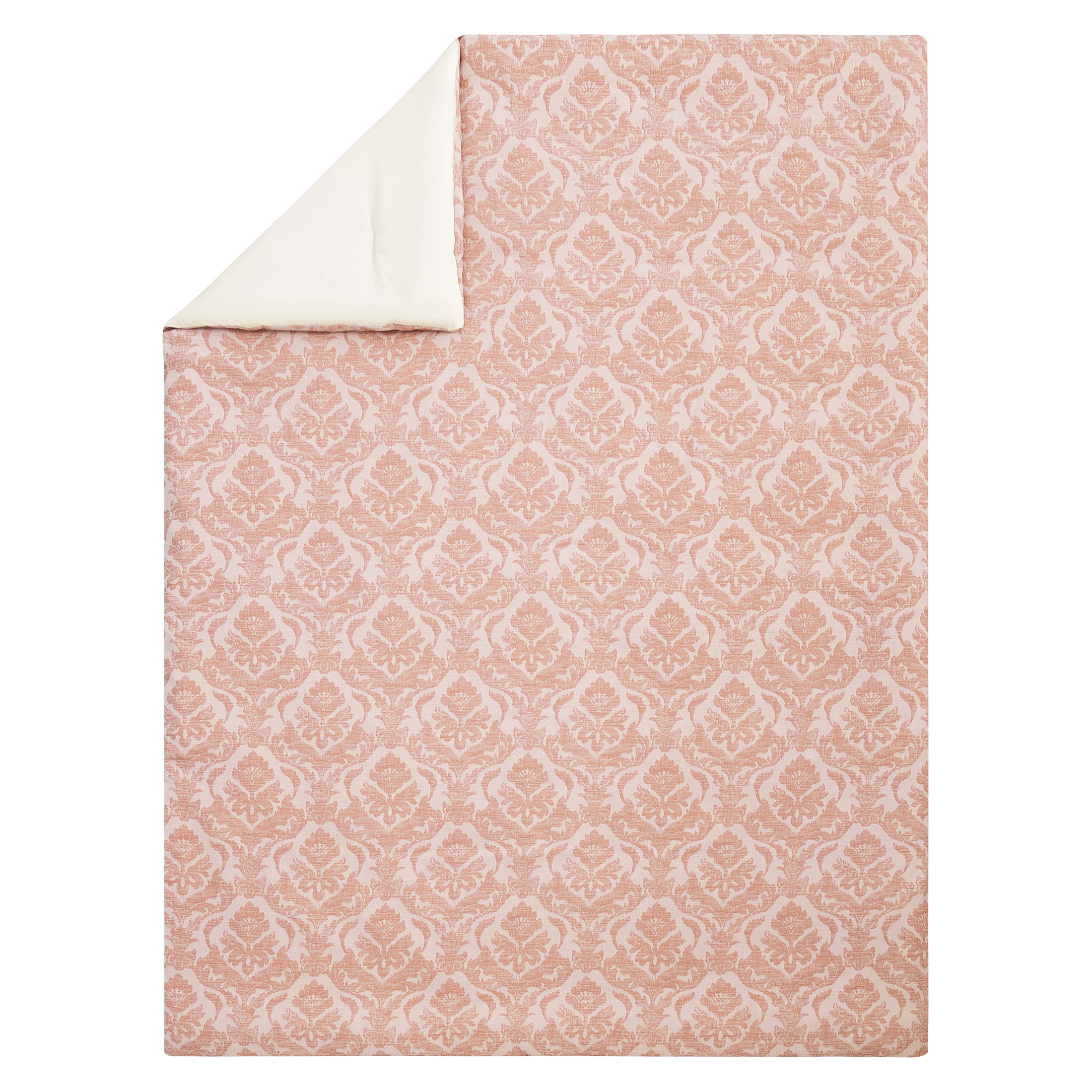 Better Homes & Gardens Woven Damask 2-Piece Comforter Set, Blush Damask, Twin/Twin-XL