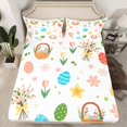 thumbnail image 2 of Manfei Cartoon Easter Eggs Twin Sheet Sets for Teen, Pink Cherry Blossoms Twin Fitted Sheet, Cute Princess Style Flat Sheet, Microfiber Bedroom Decor, 3 Pieces, 2 of 7