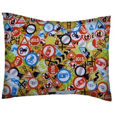 Sheetworld Crib Toddler Pillow Case Cotton Percale Traffic