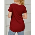 thumbnail image 5 of JYLFC Womens Shirts Summer Crew Neck Shirts Basic Short Sleeve Tshirt Loose Fit Casual Tunic Tops Red, XL, 5 of 7