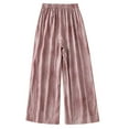thumbnail image 3 of BiZtdJrK Womens Summer Cotton Linen Beach Pants Loose Fit Wide Leg Pants Casual Elastic Waist Solid Trousers Outdoor Palazzo Pants Pink XL, 3 of 9