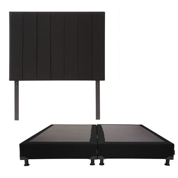 Box Base Cama King Size + Cabecera Argos Negro Dicasa Argos Black
