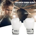 thumbnail image 3 of 2 Pcs Gants d'Entraînement de Boxe en Cuir pour Enfants (Blanc), 3 of 6