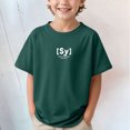 thumbnail image 4 of Gubotare Toddler Boy Shirts Summer Boys Short Sleeve T-shirt Letter Print Round Neck Toddler Boys Summer T-shirt Top 1T 2T (Dark Green,1-2 Years), 4 of 9