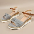 thumbnail image 4 of CAICJ98 Wedge Sandals for Women Summer Wedge Sandals for Women Bohemia Beach Platform Shoes Comfortable Open Toe Walking Sandal,Grey, 4 of 5