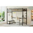 thumbnail image 2 of Twin Loft Bed Frame With Desk And Storage For Small Rooms Easy To Assemble Metal Bunk Bed With L Shaped Desk And Charging Station, 2 of 9