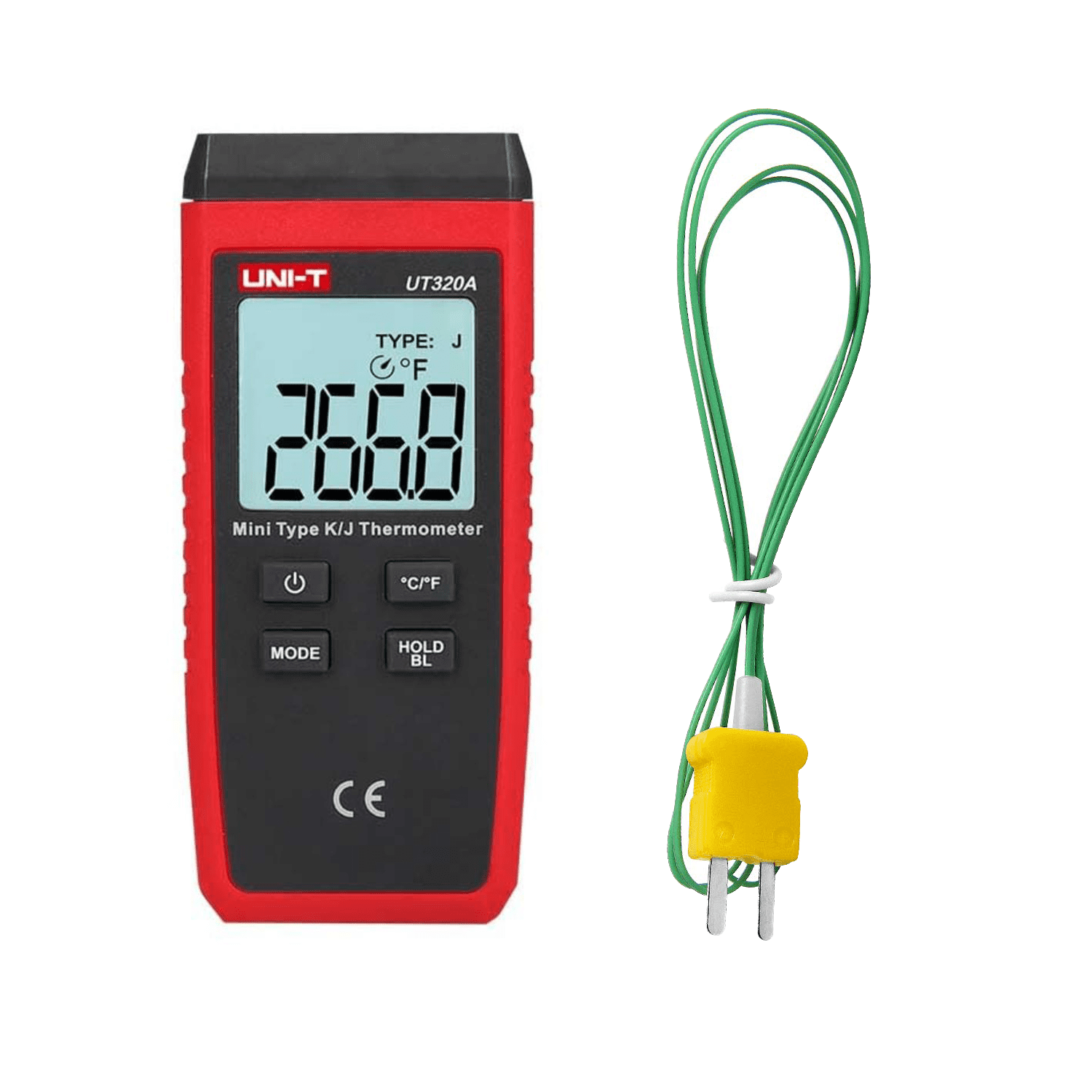UNI-T UT320A Mini Digital Thermometer Dual Thermocouple Type K J High Temperature Metre 1 Pack 4.7" x 2.1" x 1.1"