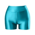 thumbnail image 4 of HXWCHs Glam Satin High Waist Fit Shorts for Nightlife with Sleek Shine and Elegant Finish M Green, 4 of 7