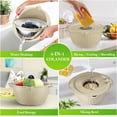 thumbnail image 3 of 4-1 Colander with Bowl Set - Colander for Kitchen - Strainers and Colanders - Pasta Strainer - Funny Presents for Women - Rice Strainer Fruit Cleaner Veggie Wash Kitchen Essentials, Grey, 3 of 8