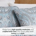 thumbnail image 3 of Southshore Fine Living, Inc. Paisley Boho Throw Pillow Covers 20"x26", Quilted Shams, Aqua Paisley, 3 of 6