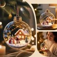 thumbnail image 4 of Liamobondopolis Glowing Christmas Story Ornament, Light Up Mini Scene with Santa and Cabin, Shatterproof Acrylic Hanging Decor, 3.14 Inches, 4 of 7