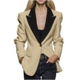 thumbnail image 1 of RXMEKW Slim Lapel Blazer for Women Long Sleeve Button Front Office Jacket for Work Solid Color, 1 of 7