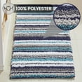 thumbnail image 4 of Better Trends 20" x 60" Bathroom Runner Mat, 100% Polyester Non-Slip Bath Rug, Water Absorbent, Machine Washable Griffie Collection - Blue, 4 of 8
