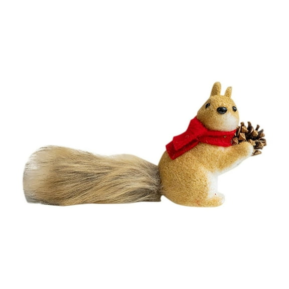 geerera Christmas Squirrel Figurine Christmas Winter Holiday Decorations for Indoor Home Mantle Office Xmas Gifts