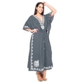 thumbnail image 3 of HAPPY BAY Women's Relaxed Fit Caftan Long Loungewear 2X-3X Grey-A739, 3 of 5