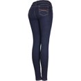 thumbnail image 3 of 2Luver, Women's, Classic Stretchy 5 Pocket Skinny Jeans, Dark Denim, 17, 3 of 3