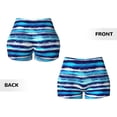 thumbnail image 5 of Lsque Ice Blue Stripes Pattern High Waisted Biker Shorts for Women-Tummy Control Fitness Athletic Workout Running Yoga Gym Shorts,Moisture-Wicking-Small, 5 of 9