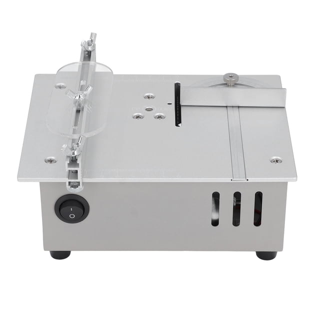 Compact Lightweight Portable Electric Table Saw, Adjustable Sawblade Height Multifunctional Table Saw Set with High Power 96W No Fading Scale Design, 7 Gears Control Power Supply