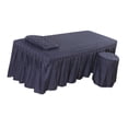 thumbnail image 1 of Sábana de masaje de belleza Cateissary con funda de almohada y funda de taburete blanca Juegos de cama Azul oscuro, 1 of 1