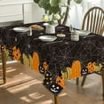 thumbnail image 3 of Halloween Tablecloth 60x104 Inch Rectangular, Jack-O-Lantern Pumpkin Cobweb Scary Themed Washable Table Cover for Party Picnic Dinner Decor, 3 of 6