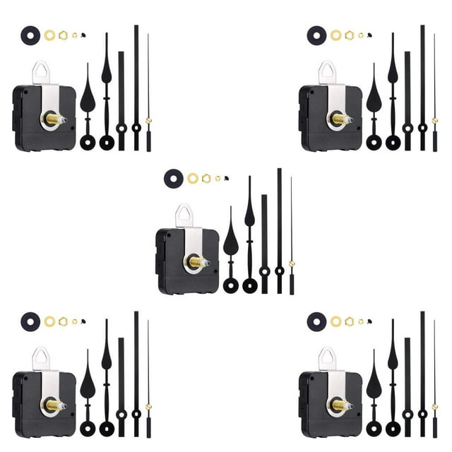 bedienty High Torque Clock Movement Replacing Wallclock Mechanism DIY Crafts Repairing Maintenance Household Professional Black Second Hand 5Set