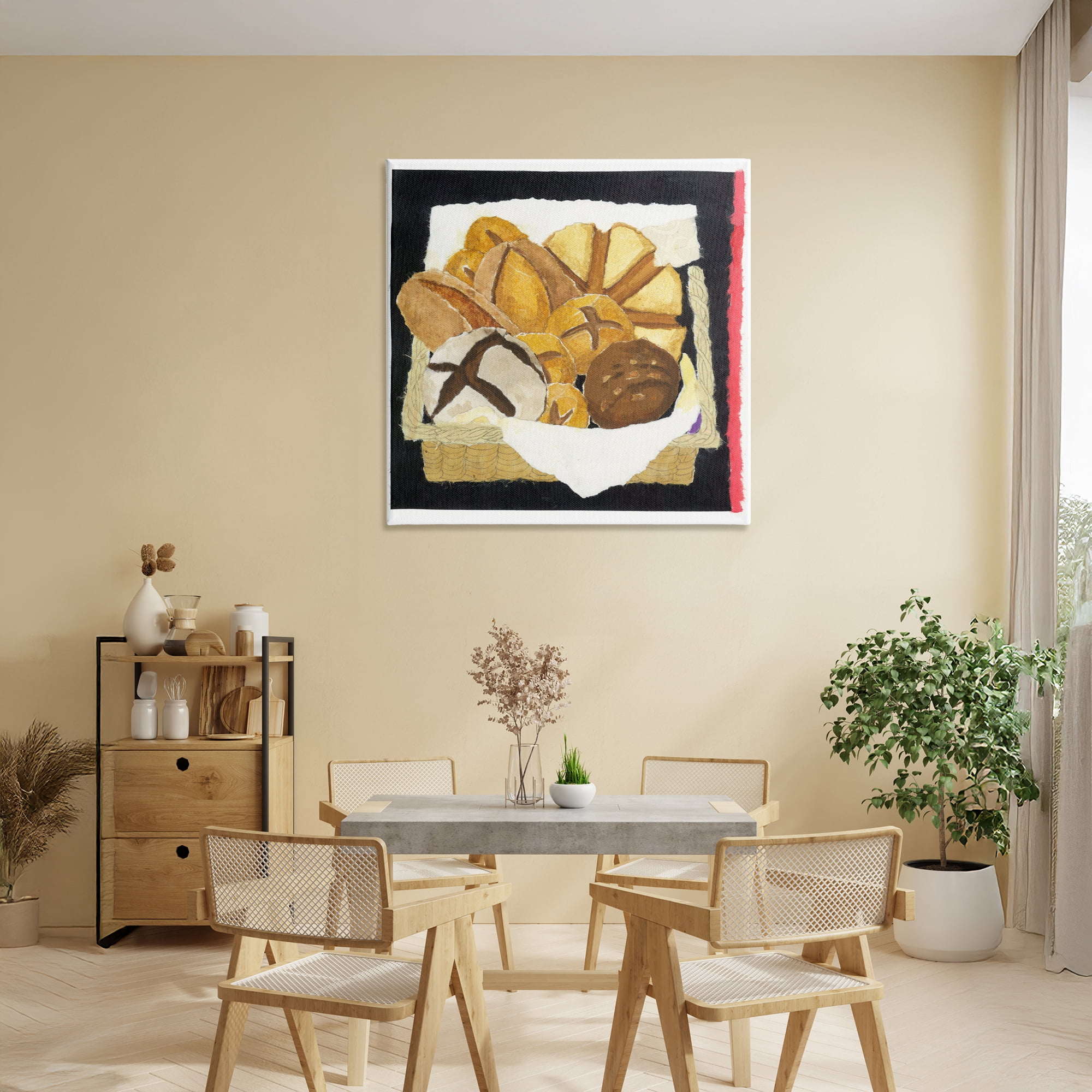 Stupell Industries Bread Box and Stripe Canvas Wall Art, design by Nancy Overton