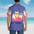 thumbnail image 6 of Xecao Dog Washes in a Pink Bath print Hawaiian shirt - a stylish short-sleeve button-down for men, perfect for casual beach and tropical outings., 6 of 9
