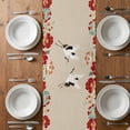 thumbnail image 4 of Table Runner 36 Inches Long for Kitchen Dining, Rustic Crane Dresser Scarf Farmhouse, Dining Table Decorations for Wedding/Parties, Vintage Red Teal Spring Floral Botanical 13 x 36 In, 4 of 8