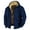 Blue, variant on Men's Hooded Jacket for Autumn Winter Warmth Comfortable Casual Outerwear Sports Coat Fashion Trend Workwear Men's Trench Coat Plus Size Winter Cardigan for Men
