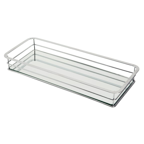 Home Details Vanity Tray with Chrome Finish, 16.30" x 7" x 2.2"