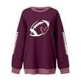 thumbnail image 4 of Holzkary Football Sweatshirt for Women Graphic Print Sunday Casual Long Sleeve Crewneck 2025 Fall Pullover Football Funny Sweatshirt Graphic Print Sunday Sweatshirts Fall Outfits Dark Purple Xl, 4 of 4
