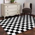 thumbnail image 4 of 2.7x5 Area Rugs, Black White Plaid Non-Skid Rubber Backing Large Rectangle Rugs - Living Room Bedroom Home Office, Farmhouse Modern Minimalist Geometric Indoor Floor Mat Carpets Washable Rug, 4 of 9