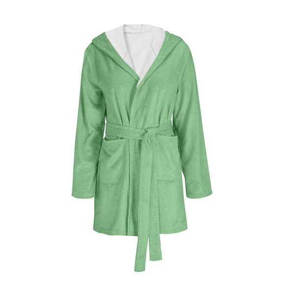 Long Sleeve Robe for Women Fluffy Loungewear Oversized Hooded Women's Robes Bath Womens Bathrobe Army Green