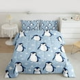 thumbnail image 2 of Manfei Cartoon Penguin 3-Piece Full Size Comforter Sets for Kids Teens,Happy Winter Snowflake Bedding Comforter Set,Merry Christmas Lightweight Bedding Sets,Breathable Home Decor,Reversible, 2 of 8